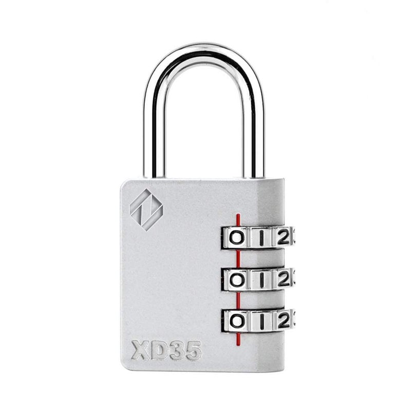 Zarker XD35 Combination Lock, 3-Digit Padlock for School Gym Sports LockerLock, Fence, Toolbox, Case, Hasp Storage (1-Pack, Gray) - Image 1